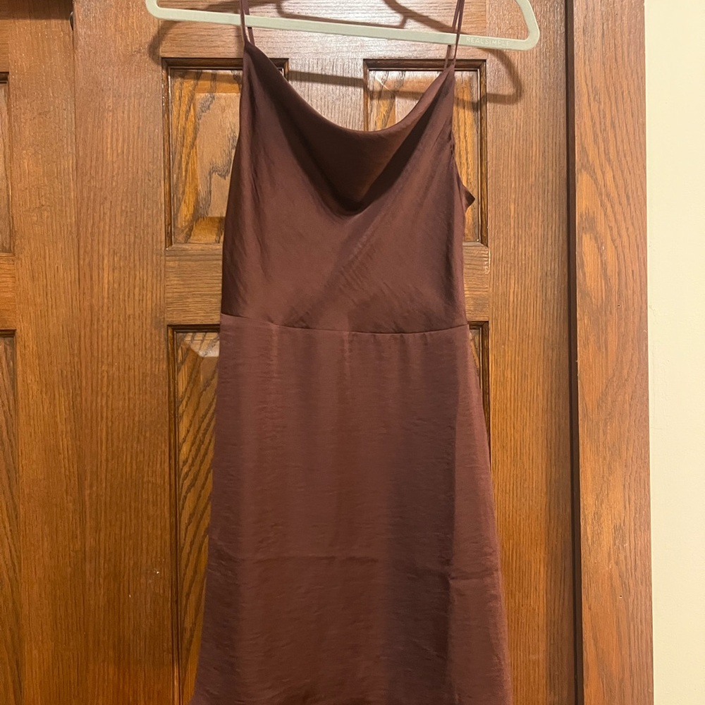 Aritzia Sunday Best slip dress with cowl neck  - mocha